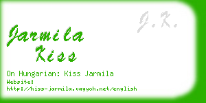 jarmila kiss business card